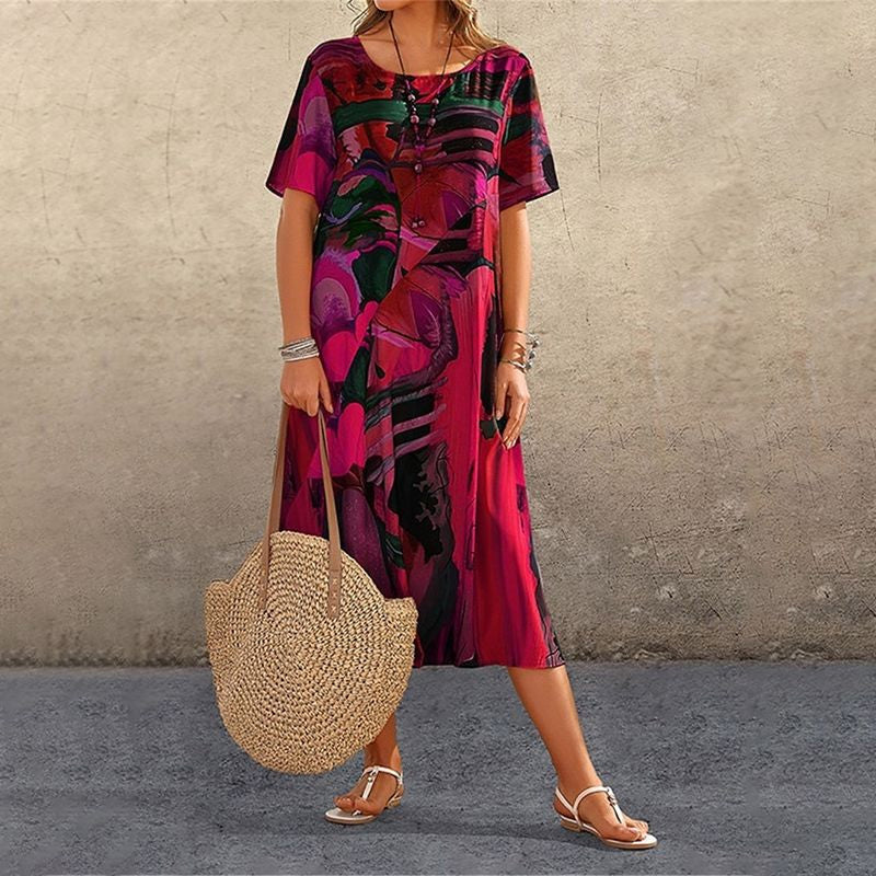 Bely | Tropische strandjurk voor dames – Luchtige maxi-jurk met levendige print voor de zomer