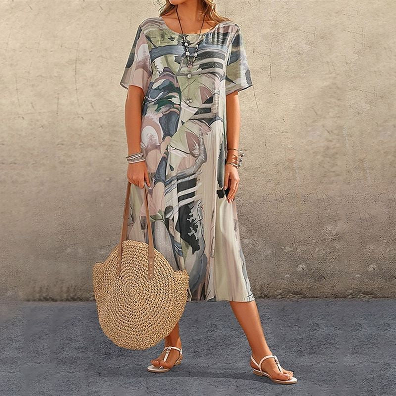 Bely | Tropische strandjurk voor dames – Luchtige maxi-jurk met levendige print voor de zomer
