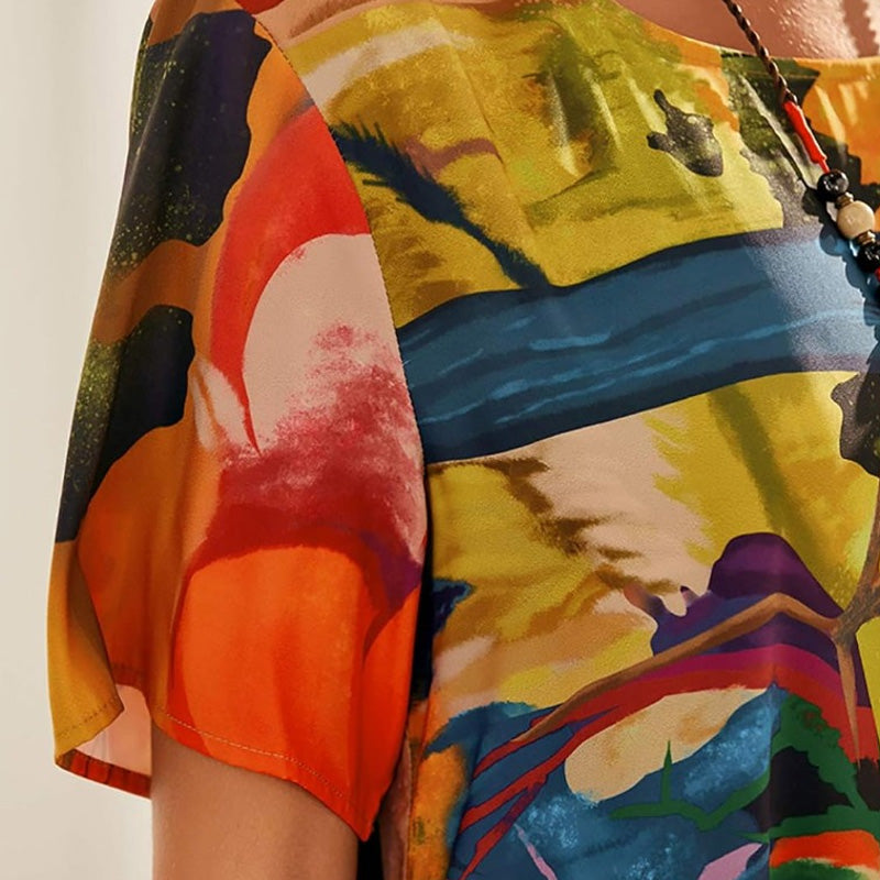 Bely | Tropische strandjurk voor dames – Luchtige maxi-jurk met levendige print voor de zomer