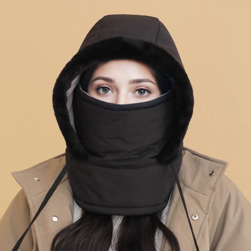 Katrien | Thermomütze mit Plüschfutter und Gesichtsmaske für Damen und Herren