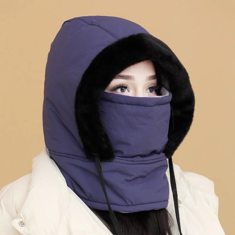 Katrien | Thermomütze mit Plüschfutter und Gesichtsmaske für Damen und Herren