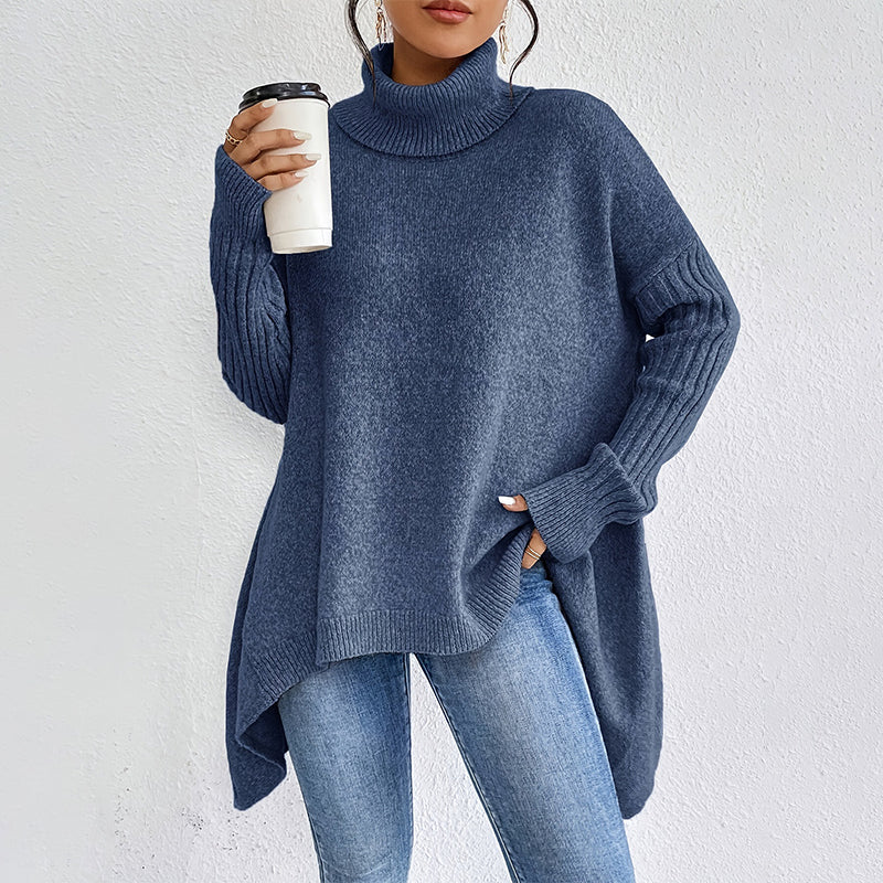 Josje | Pull col roulé uni pour femme – Pull en maille douce pour l'automne et l'hiver