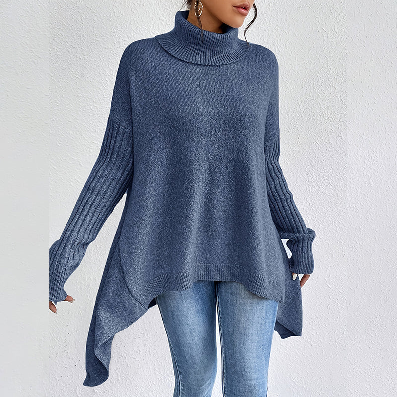 Josje | Pull col roulé uni pour femme – Pull en maille douce pour l'automne et l'hiver