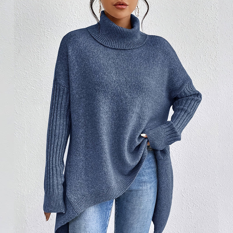 Josje | Pull col roulé uni pour femme – Pull en maille douce pour l'automne et l'hiver