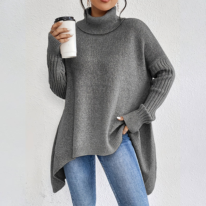 Josje | Pull col roulé uni pour femme – Pull en maille douce pour l'automne et l'hiver