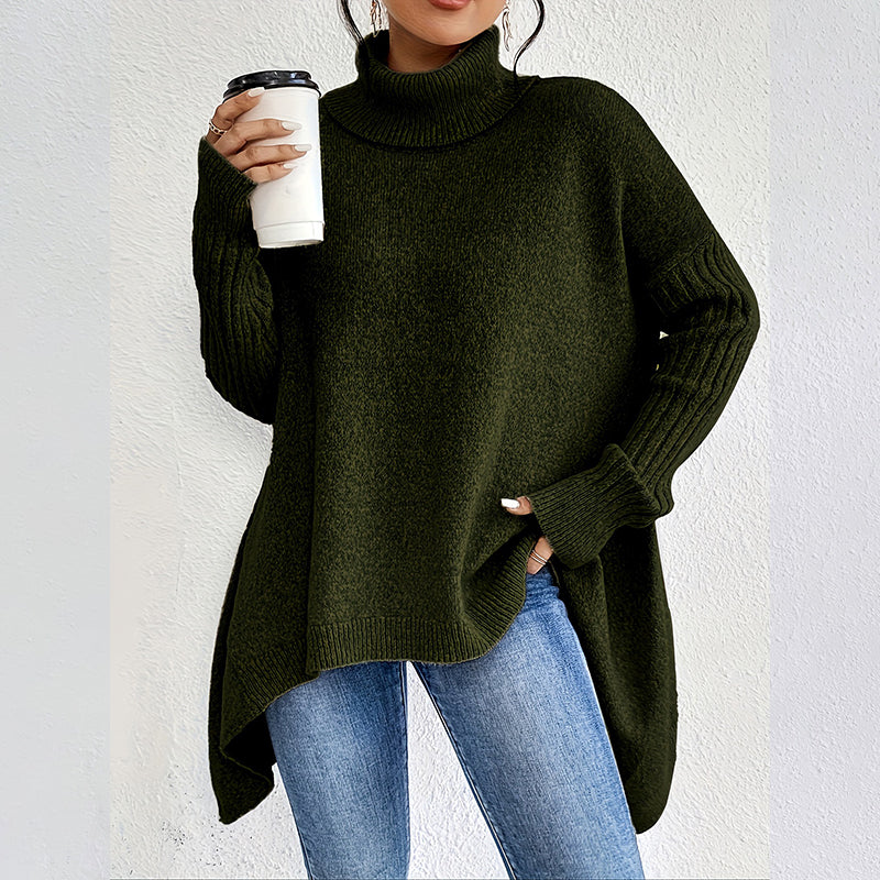 Josje | Pull col roulé uni pour femme – Pull en maille douce pour l'automne et l'hiver