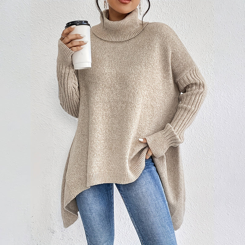 Josje | Pull col roulé uni pour femme – Pull en maille douce pour l'automne et l'hiver