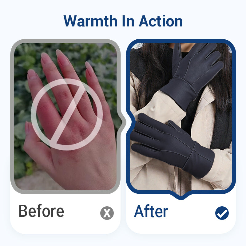 Glovra | Warme, zacht gevoerde winterhandschoenen met verlengde manchet – Winddichte, geïsoleerde handschoenen