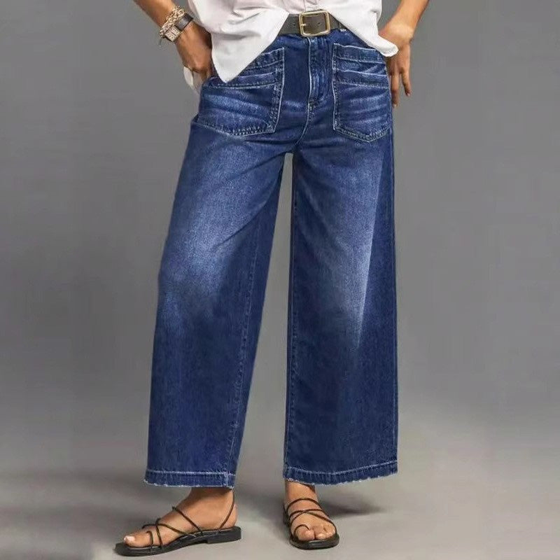 Kiva | Damesjeans met wijde pijpen – zachte, losse pasvorm, hoge taille