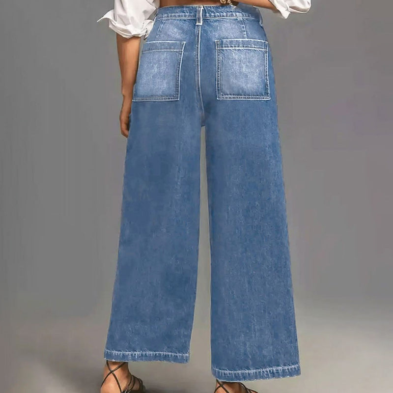 Kiva | Damesjeans met wijde pijpen – zachte, losse pasvorm, hoge taille