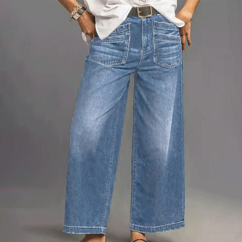 Kiva | Damesjeans met wijde pijpen – zachte, losse pasvorm, hoge taille