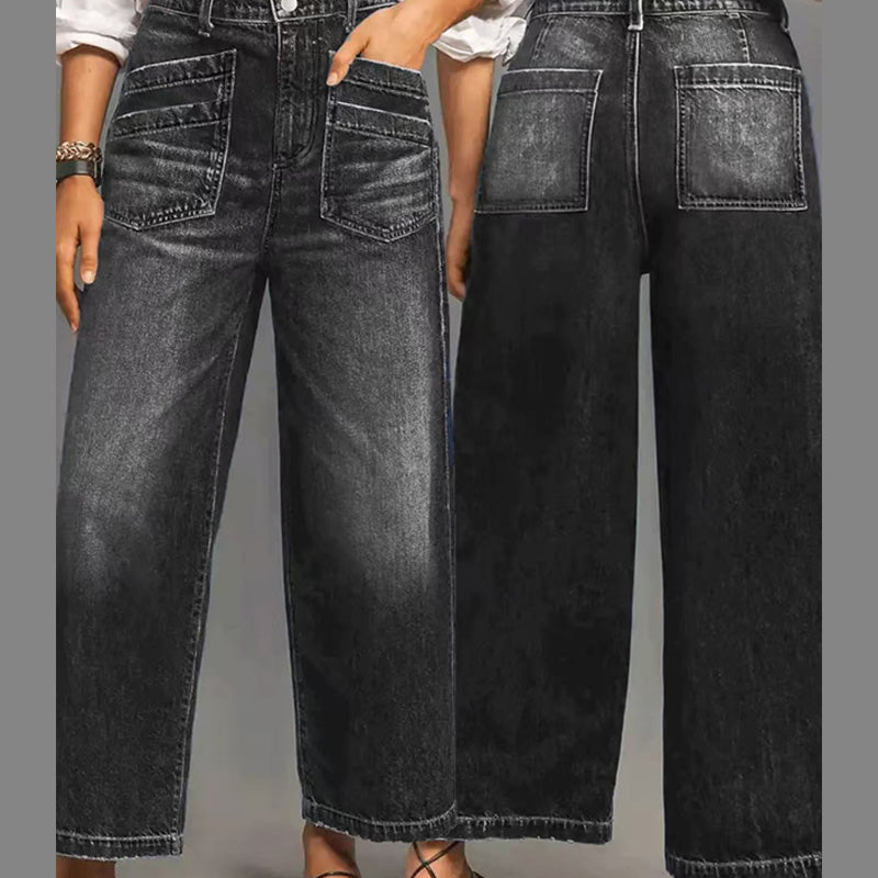Kiva | Damesjeans met wijde pijpen – zachte, losse pasvorm, hoge taille