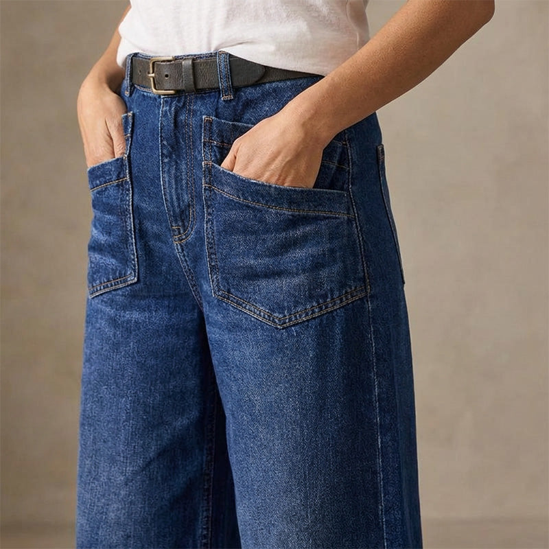 Kiva | Damesjeans met wijde pijpen – zachte, losse pasvorm, hoge taille