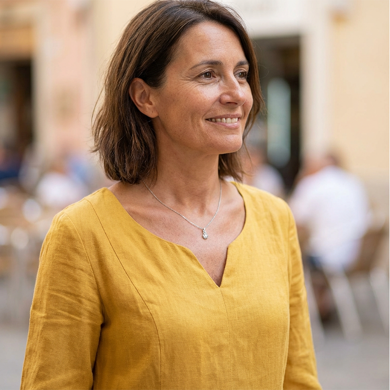 Zyvela | Lichte Linnen Midi Jurk voor Dames – Elegante Casual Zomerjurk