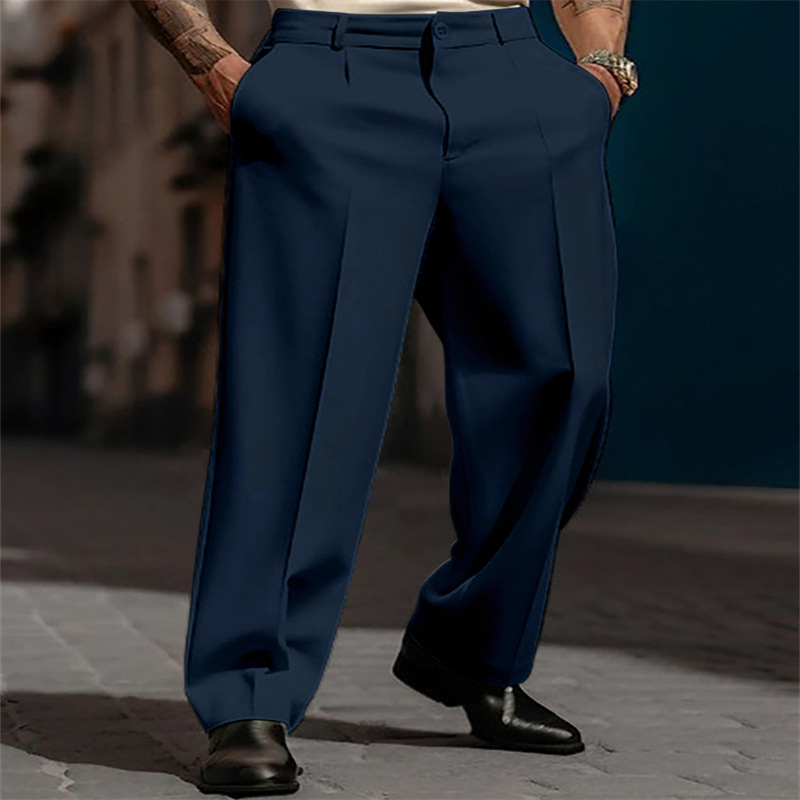 Orionis | Herenbroek met wijde pijpen en plooien – Casual broek met losse pasvorm