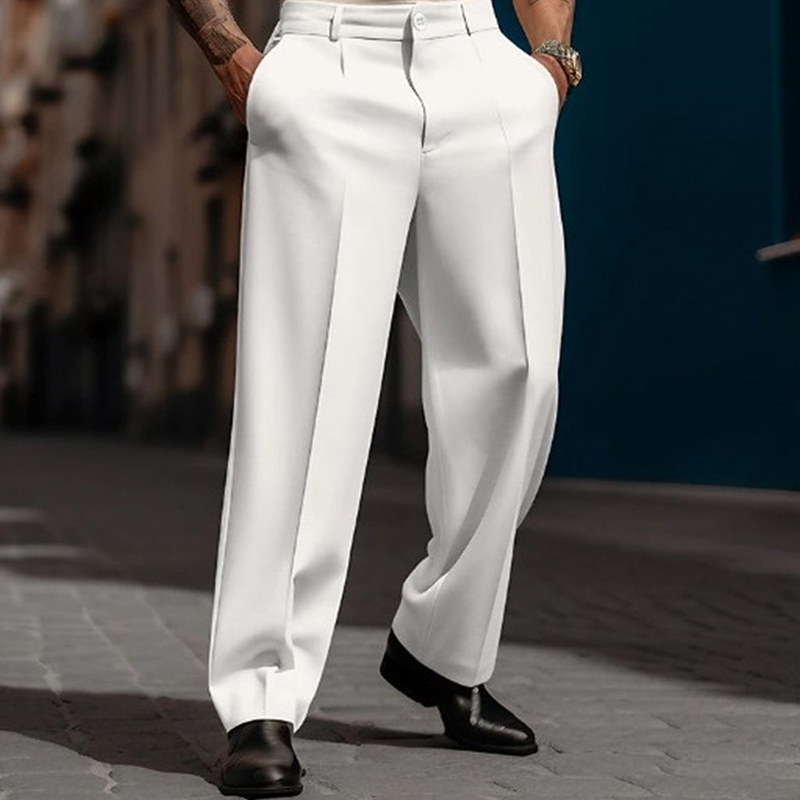 Orionis | Herenbroek met wijde pijpen en plooien – Casual broek met losse pasvorm