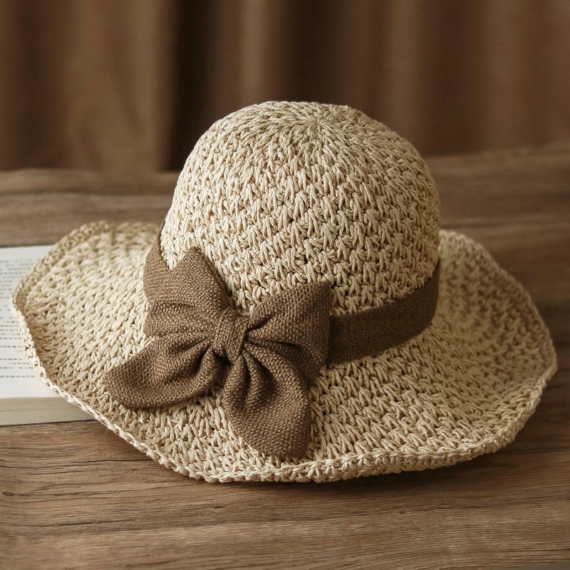 BreezaHat | Dames Gevlochten Strohoed – Zomer Strandhoed met Brede Rand, Ademend