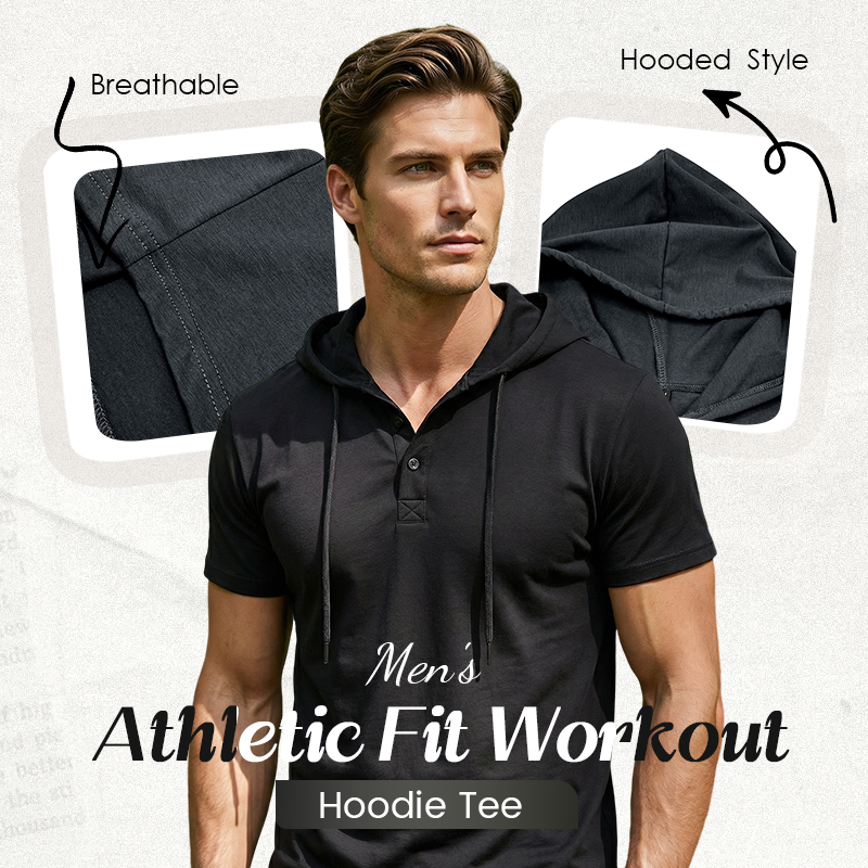 Wylan | Sportief Henley-shirt met capuchon voor heren
