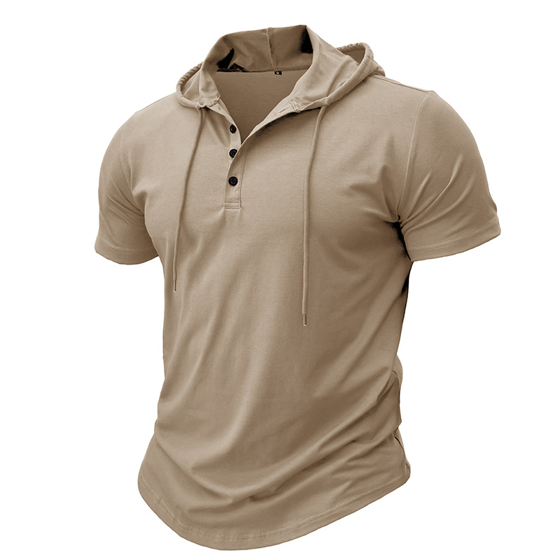 Wylan | Sportief Henley-shirt met capuchon voor heren