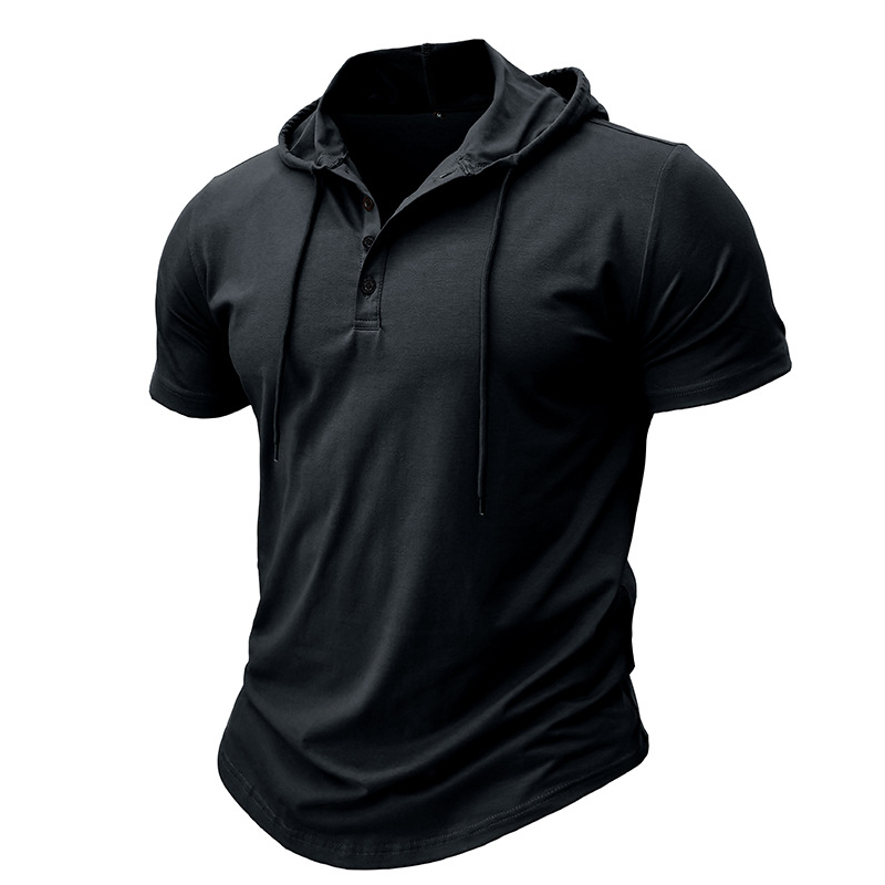 Wylan | Sportief Henley-shirt met capuchon voor heren