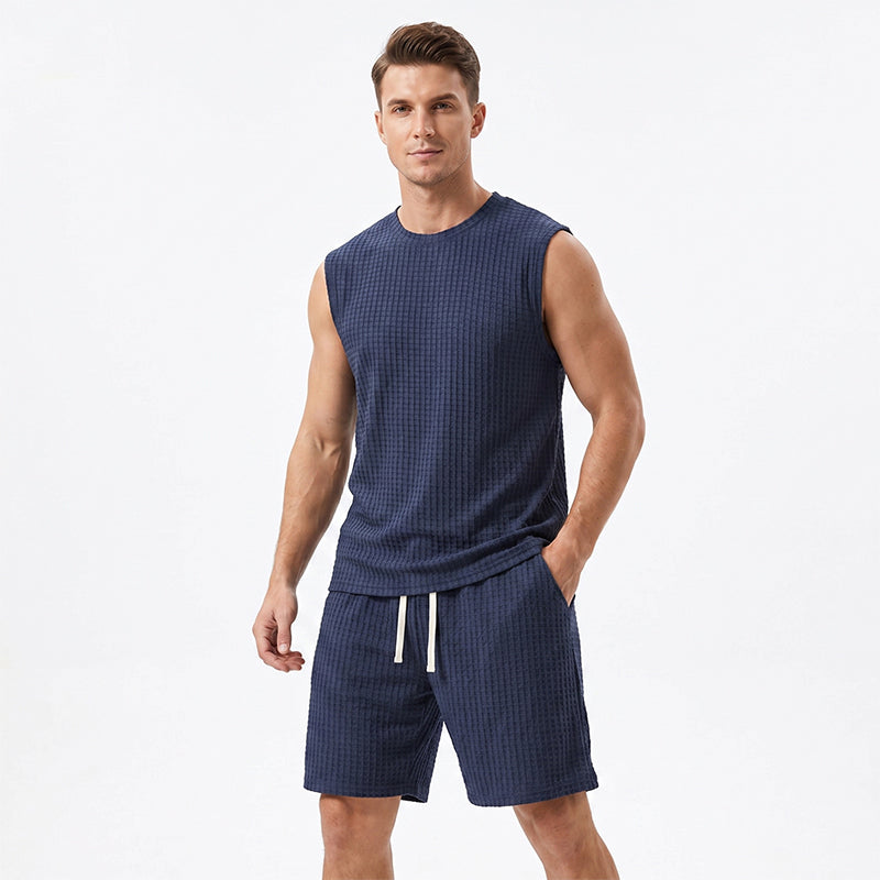 Xevzor | Tweedelige sportset voor heren: tanktop en korte broek – sportoutfit voor de sportschool