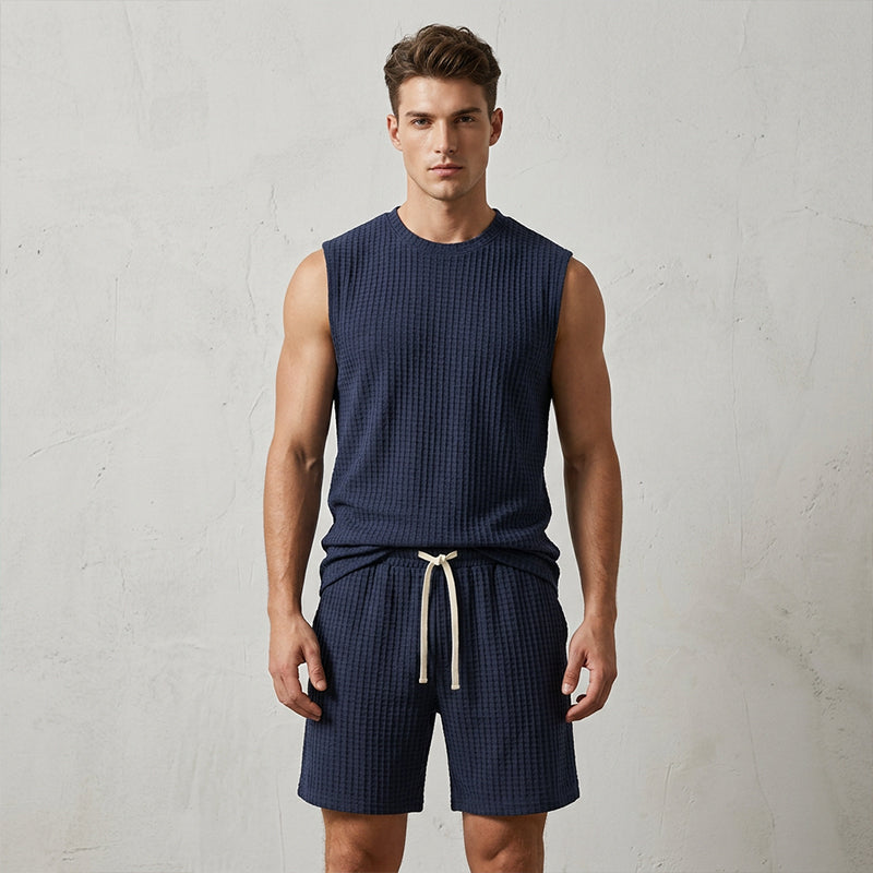 Xevzor | Tweedelige sportset voor heren: tanktop en korte broek – sportoutfit voor de sportschool