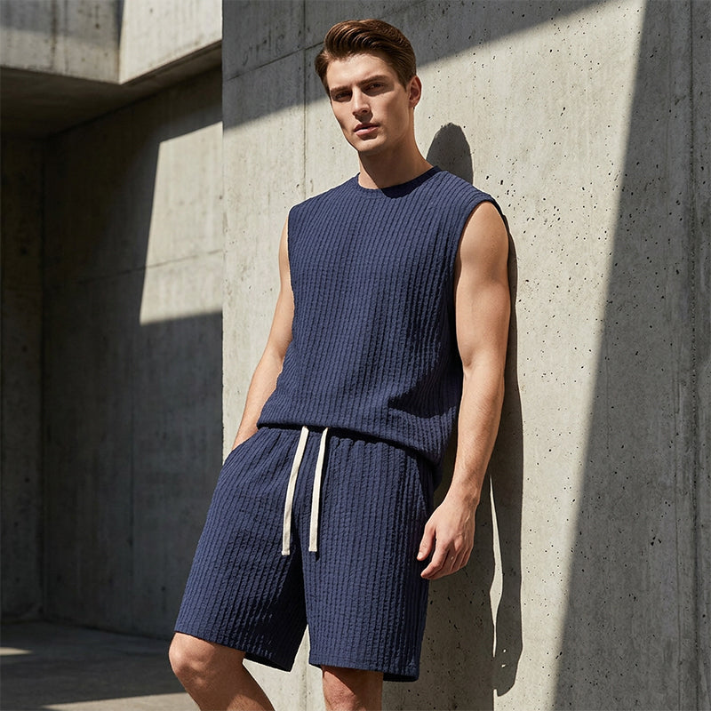 Xevzor | Tweedelige sportset voor heren: tanktop en korte broek – sportoutfit voor de sportschool