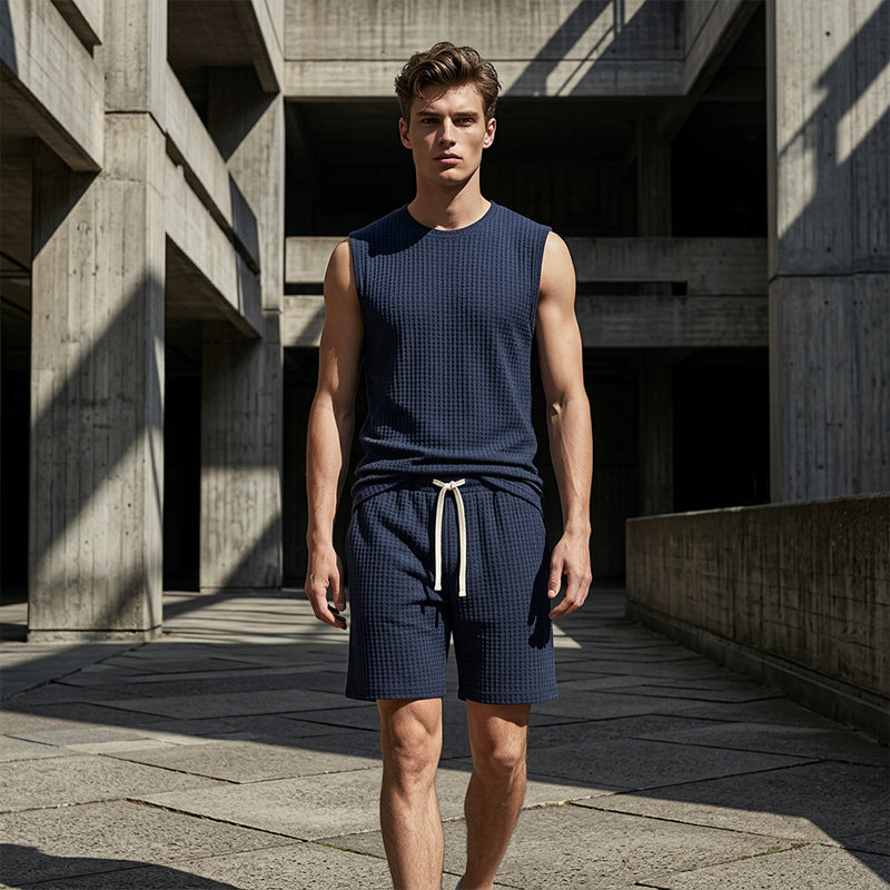 Xevzor | Tweedelige sportset voor heren: tanktop en korte broek – sportoutfit voor de sportschool