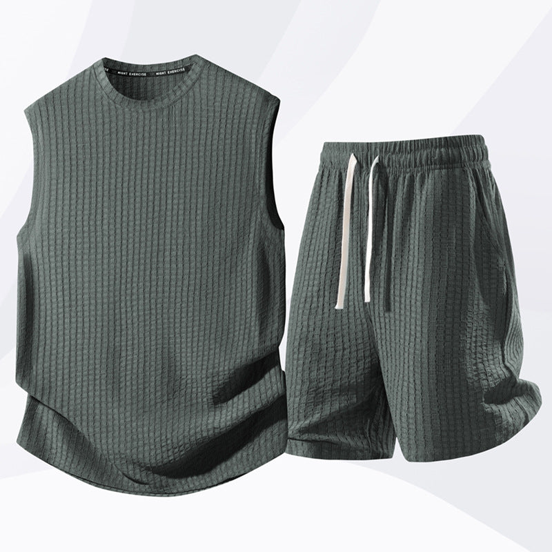 Xevzor | Tweedelige sportset voor heren: tanktop en korte broek – sportoutfit voor de sportschool