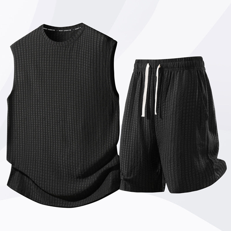 Xevzor | Tweedelige sportset voor heren: tanktop en korte broek – sportoutfit voor de sportschool