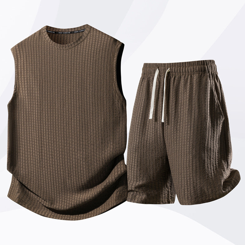 Xevzor | Tweedelige sportset voor heren: tanktop en korte broek – sportoutfit voor de sportschool