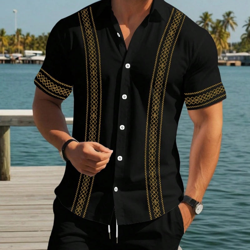 Nixor | Heren Zomer 2-Delige Set – Korte Mouwen Overhemd & Shorts, Casual Vakantie Outfit