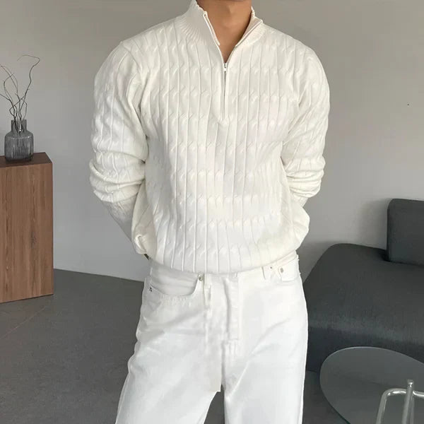 Riven | Heren half-zip gebreide trui – slim fit pullover, warm voor casual en zakelijke stijl