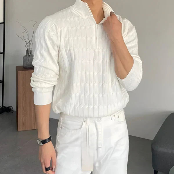 Riven | Heren half-zip gebreide trui – slim fit pullover, warm voor casual en zakelijke stijl