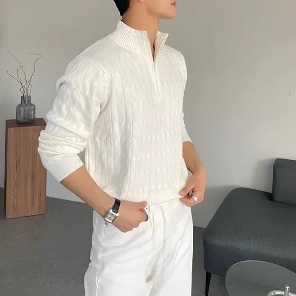 Riven | Heren half-zip gebreide trui – slim fit pullover, warm voor casual en zakelijke stijl