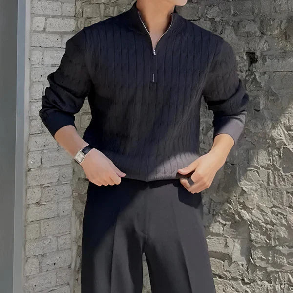 Riven | Heren half-zip gebreide trui – slim fit pullover, warm voor casual en zakelijke stijl