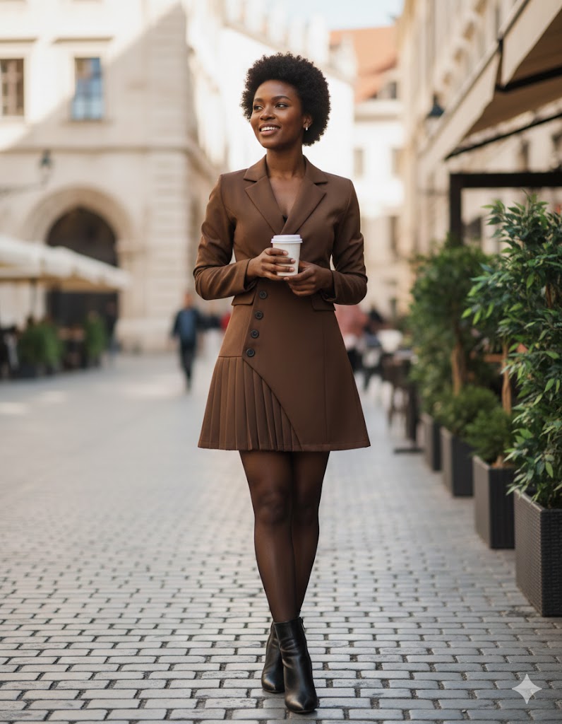 Belara | Elegante Mini Blazerjurk voor Dames – Moderne Revers, Getailleerde Slim Fit Feestjurk
