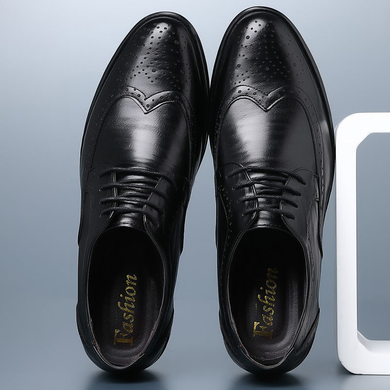 PrestigeStep | Klassische Oxford-Brogue-Schuhe für Herren – Elegante Schnürschuhe mit Flügelkappe