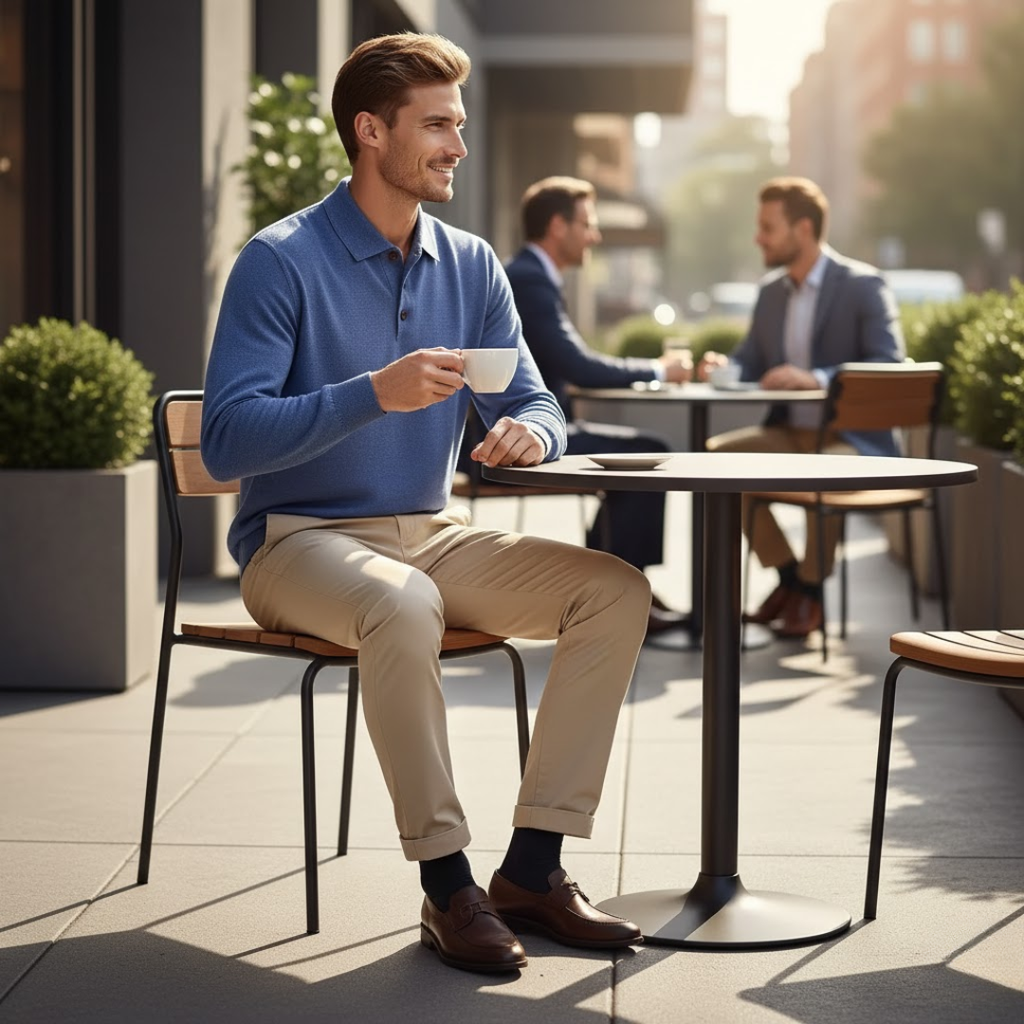 Malrik | Kasjmier polo voor heren – Premium zacht gebreid shirt, lange mouwen, klassieke luxe stijl