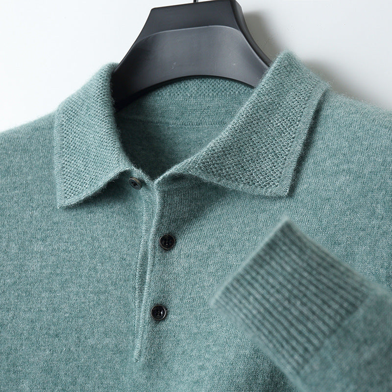 Malrik | Kasjmier polo voor heren – Premium zacht gebreid shirt, lange mouwen, klassieke luxe stijl