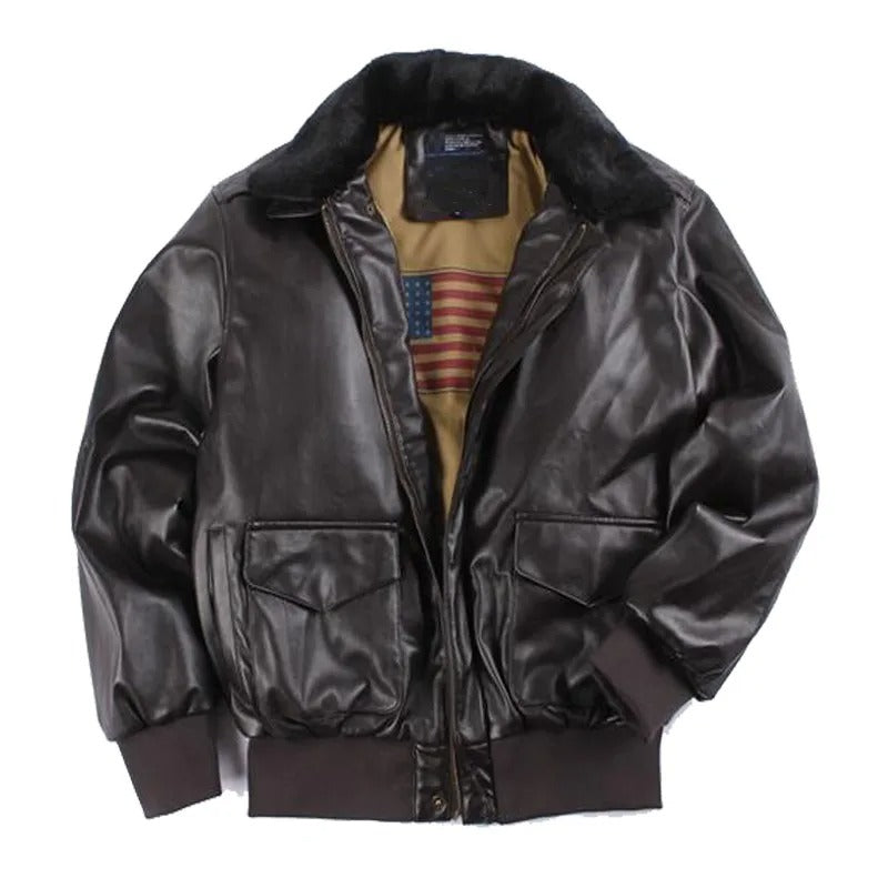 Rynvell | Blouson de moto en cuir vintage pour homme – Blouson de moto classique, manteau d'hiver, style rétro