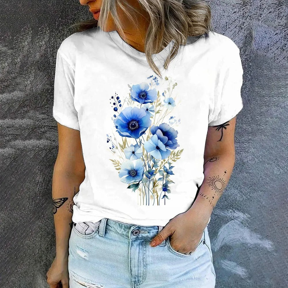 Ismira | Dames-T-shirt met korte mouwen – casual, losse pasvorm, lichtgewicht en ademend