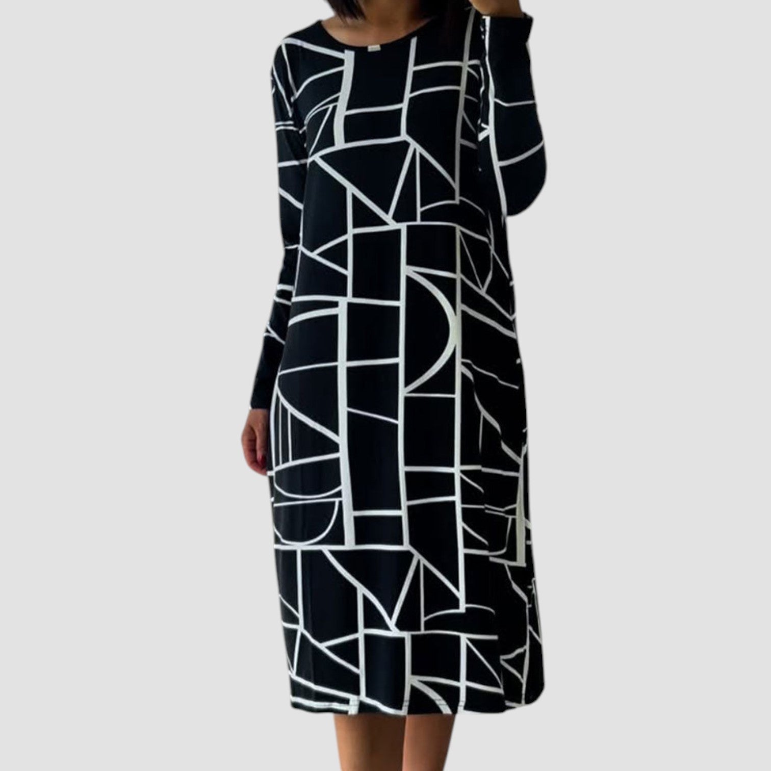 Lyris | Damesjurk met print, lange mouwen, casual comfortabele pasvorm