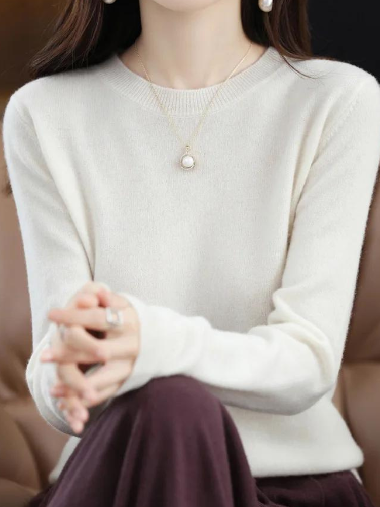Sanne | Eleganter Pullover aus Merinowolle, weich und atmungsaktiv, leichter Strickpullover