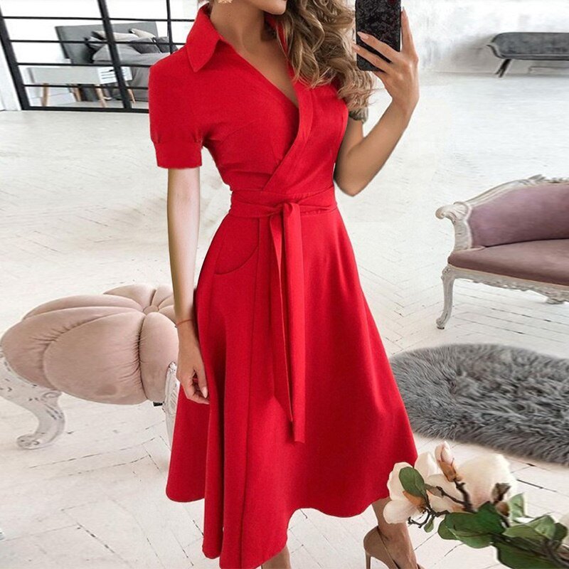 Falyra | Elegante midi-jurk voor dames – chique formele avondjurk