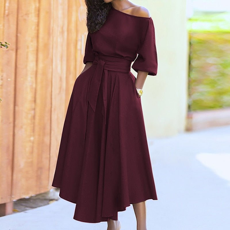 Falyra | Elegante midi-jurk voor dames – chique formele avondjurk