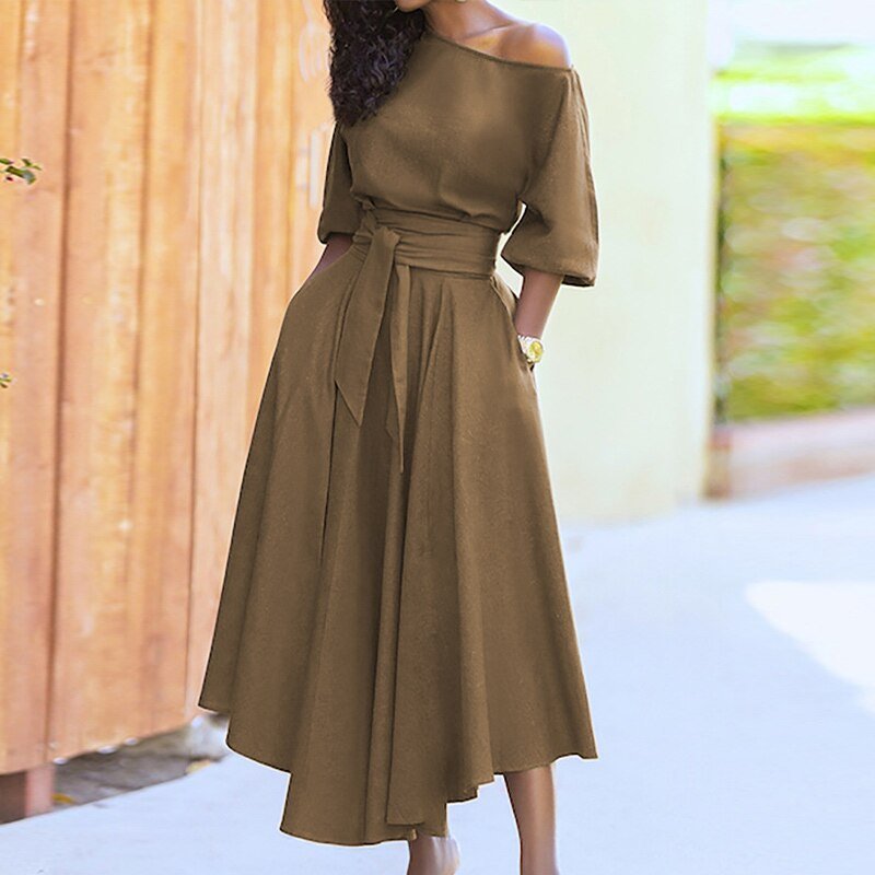Falyra | Elegante midi-jurk voor dames – chique formele avondjurk