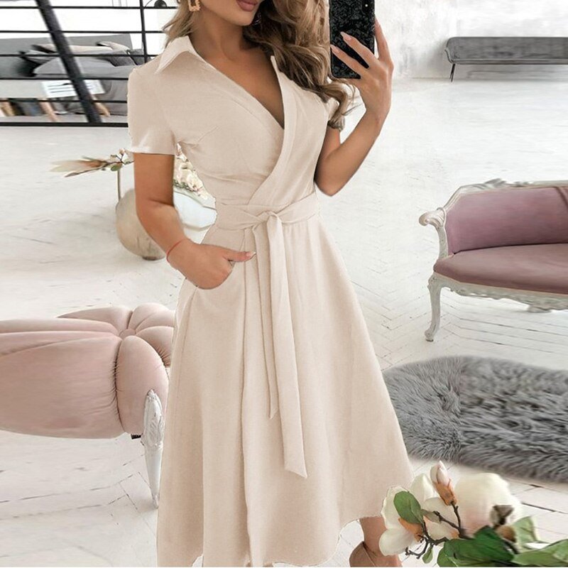 Falyra | Elegante midi-jurk voor dames – chique formele avondjurk
