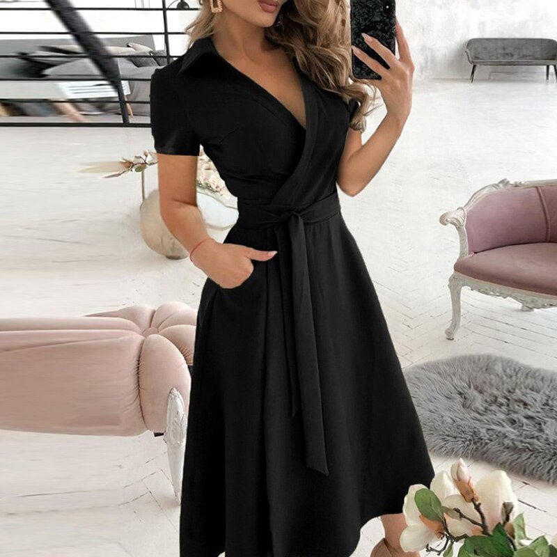 Falyra | Elegante midi-jurk voor dames – chique formele avondjurk