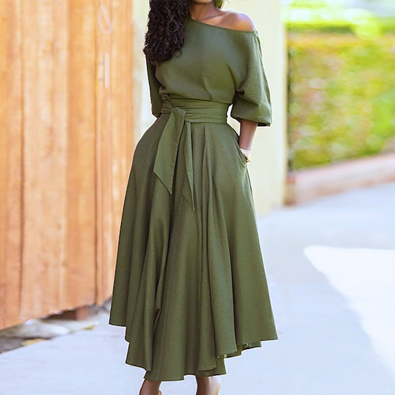 Falyra | Elegante midi-jurk voor dames – chique formele avondjurk